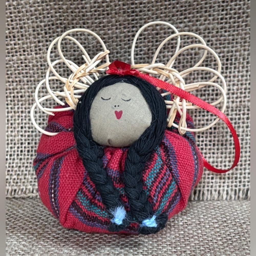 Handmade Fabric Angel Of Hope Christmas Ornament Boho Southwestern Holiday